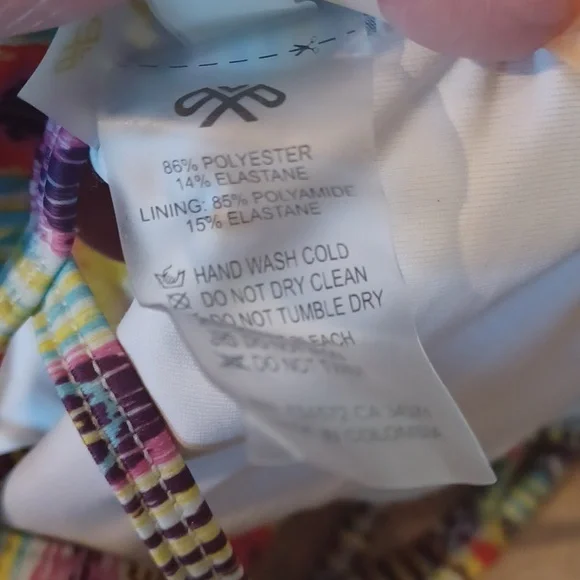 Pilyq Barcelona Multi-Colored Design Print Beaded Front Strappy Bikini Top - Picture 8 of 8